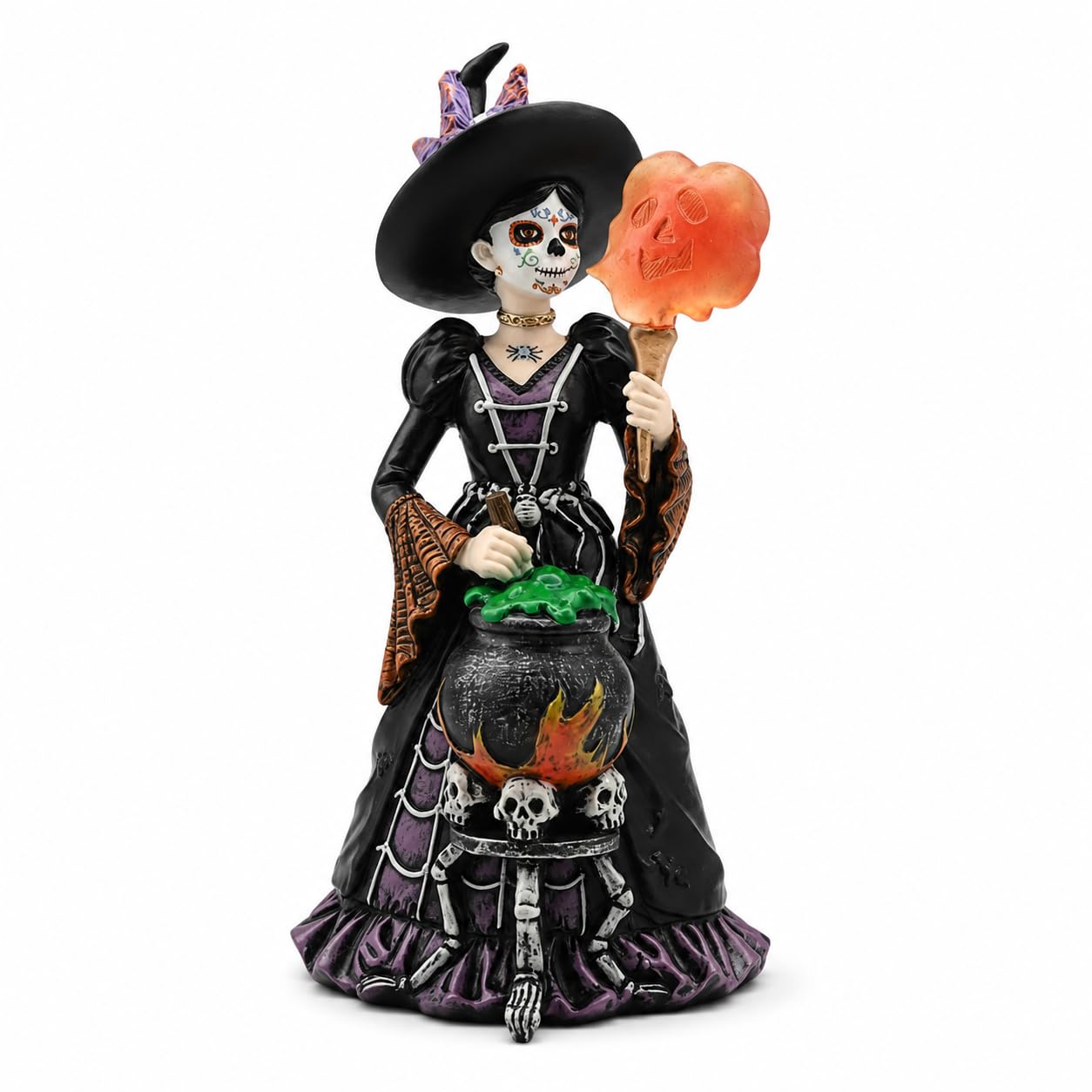 Comfy Hour Fairyland Collection 8", Witch from The Day of The Dead, La Calavera Catrina, Día de Muertos, Halloween Figurine, 4.53" L x 4.1" W x 8.3" H, Polyresin