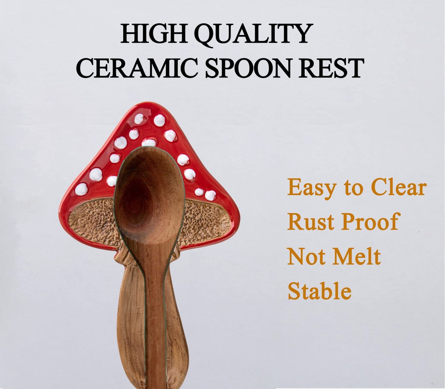 Spoon Rest Spoon Holder For Stove Top Cute Mushroom Spoon Rest For Kitchen Counter Ceramic Spatula Holder Utensil Rest