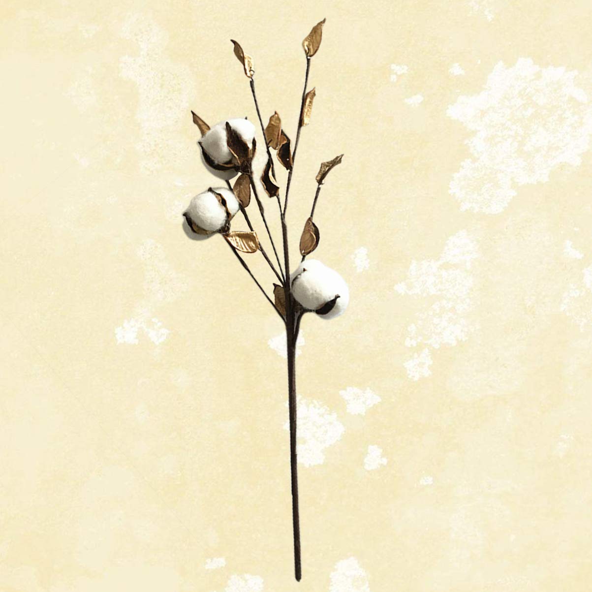 CORHAD Artificial Cotton Stems for Vase 3 Pcs Brown Cotton Stalks Decor Rustic Flower Decor for Home Tabletop Wedding Centerpiece DIY Wreath