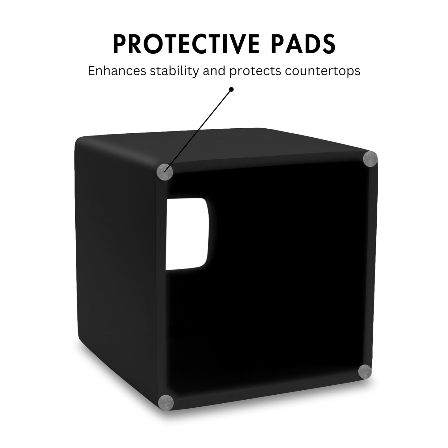 Yew Design Matte Black Square Tissue Box Cover, Decorative Tissue Box Dispenser for Bathroom, Parlors, Office, Bedroom Dresser, Vanity Countertop, Nightstand, Car, and Desk