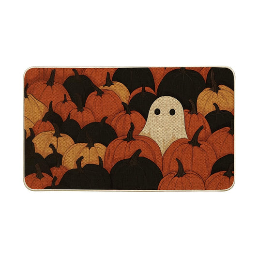 Artoid Mode Ghost Pumpkin Halloween Doormat, Low-Profile Switch Rug Door Home Decor Mat Floor Mat for Indoor Outdoor 17x29 Inch