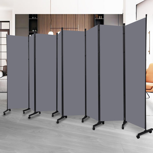 Room Divider 6 Panel-176''Wide Folding Privacy Screen,Large Partition Wall