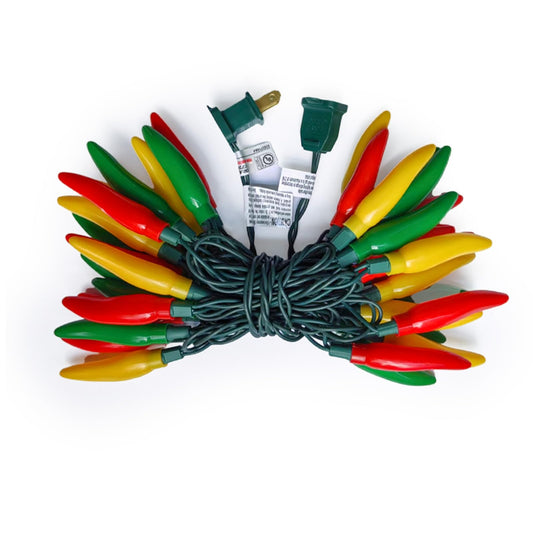 35 Multicolor Chili Pepper String Lights Plug in,13.6ft Indoor Outdoor