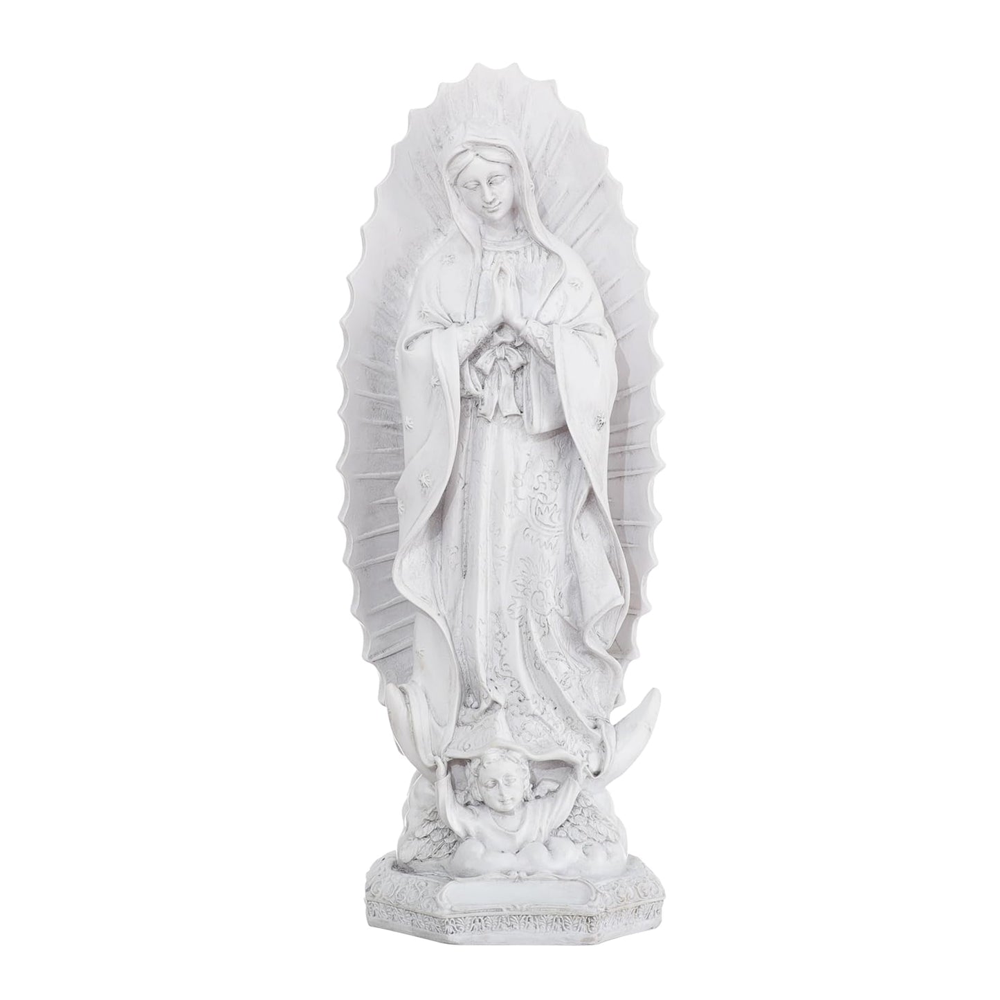 KOMI Virgen de Guadalupe Statue 12 Inch Resin Our Lady of Guadalupe Mexico Figure Statue for Home Altar Decor Blessed Holy Mother Virgin Mary Sculpture Catholic Gifts