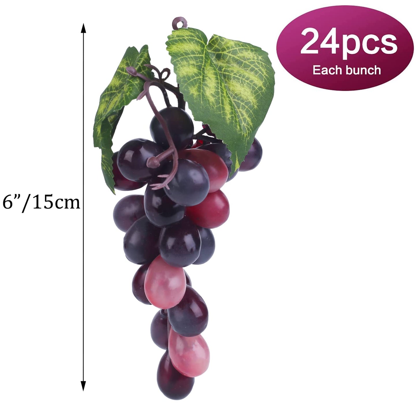 VEOAY Fake Grapes Artificial Fruit Mini Grapes Clusters for Home House Kitchen Party Wedding Decor (10, Purple)