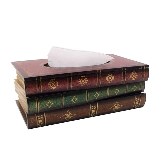 ODDIER Book Tissue Box Holder Middle Ages Gothic Elegant Antique Vintage Decorative Napkin Tissue Holder Dispenser Novelty Halloween Surprise for Living Room Bathroom Decor