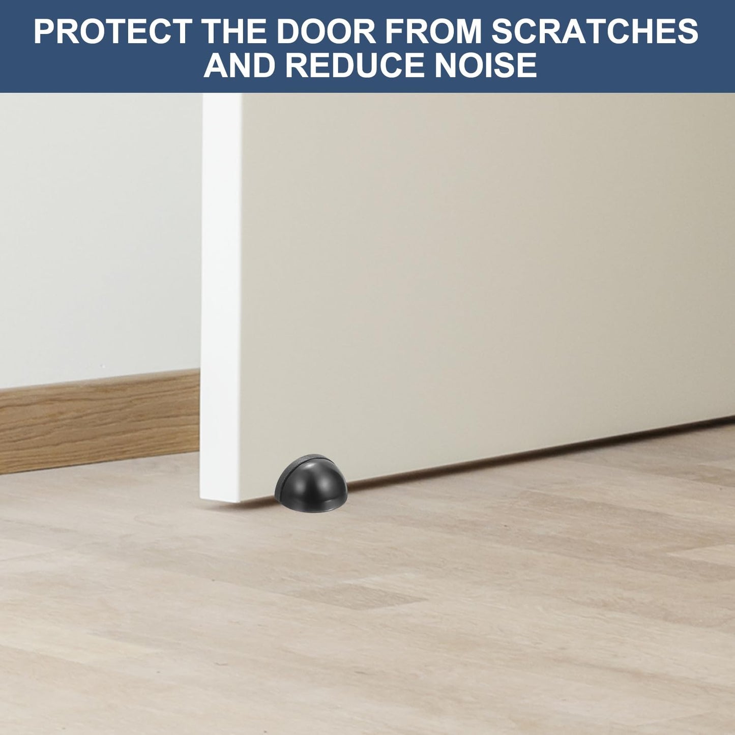uxcell 4 Pack Low Dome Floor Door Stop, 45mm Dia. Self Adhesive Door Stoppers, No Drilling Stainless Steel Half Dome Rubber Bumper Wall Protector for Bedroom Bathroom, Bronze