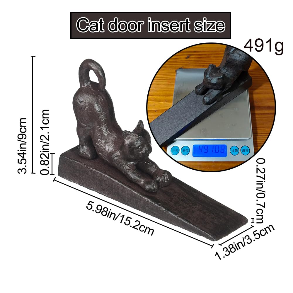 YukaBa Home Locomotion Stretching Cat Door Stopper, Black (Cat A-1 Pack)