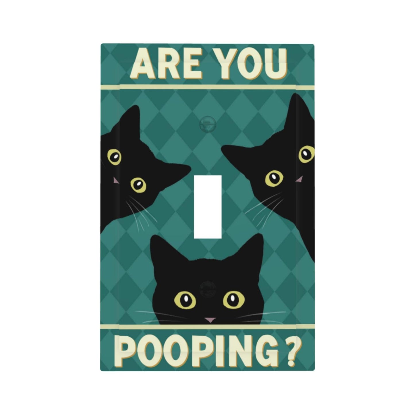 JDAKHD Unique Cats Light Switch Cover Plate Modern Cat Funny 1 Gang Decorative Wall Plate Green Cute Black Kitty Single Toggle Outlet Switch Faceplate Cover Bathroom