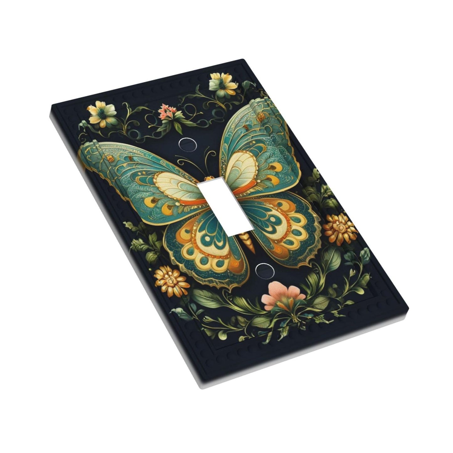 PPZCXWP Vintage Baroque Butterfly Gold Toggle Switch Plate Cover