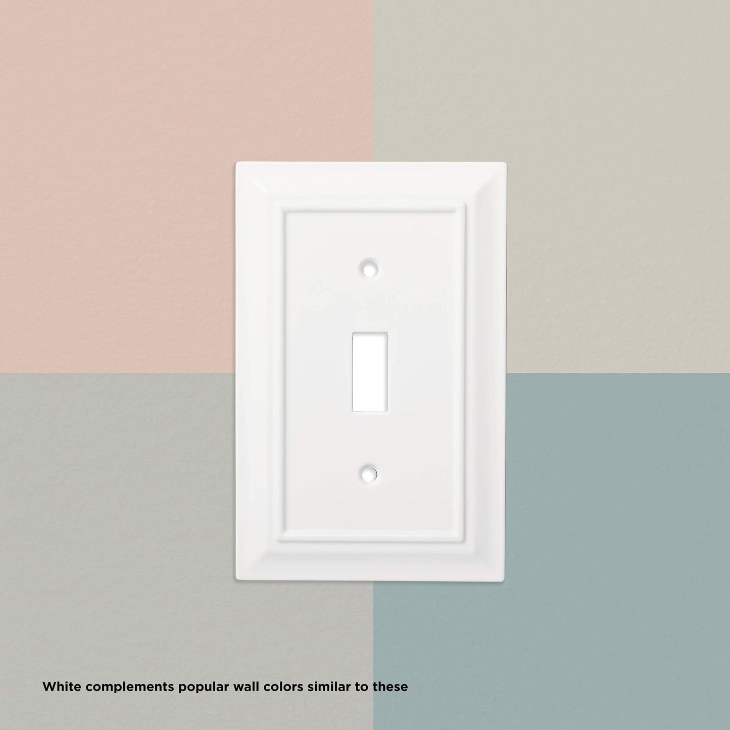 Franklin Brass Soft Modern Single Duplex Outlet Cover - 1-Gang - Single Duplex Wall Plate for Electrical Outlet - Screwless Concealed Mount - Durable Materials - W42466K-FB-CP - Matte Black - 3 Pack