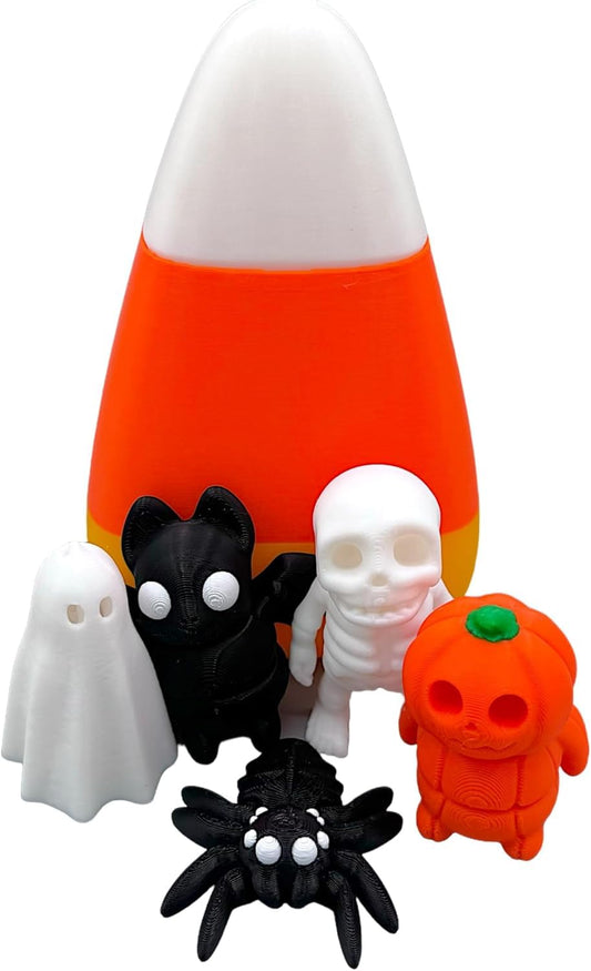 Articulating Halloween Figurines Collectibles, 3D Printed, Ghost, Pumpkin, Bat, Spider, Skeleton Spooky Home Decor