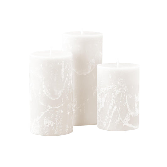 Becky Home Peppermint Candle, Set of 3, 3x4, 3x5, 3x6 Scented Pillar Candles, Christmas, Holiday Home Accent, Candy Cane Aroma, Fresh Winter Scent, Seasonal Gift Candle for Men and Women