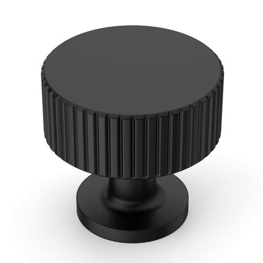 Amerdeco 10 Pack Matte Black Cabinet Knobs Single Hole Cabinet Pulls 1 Inch Drawer Knobs and Pulls for Bathroom Cabinets ZH0071