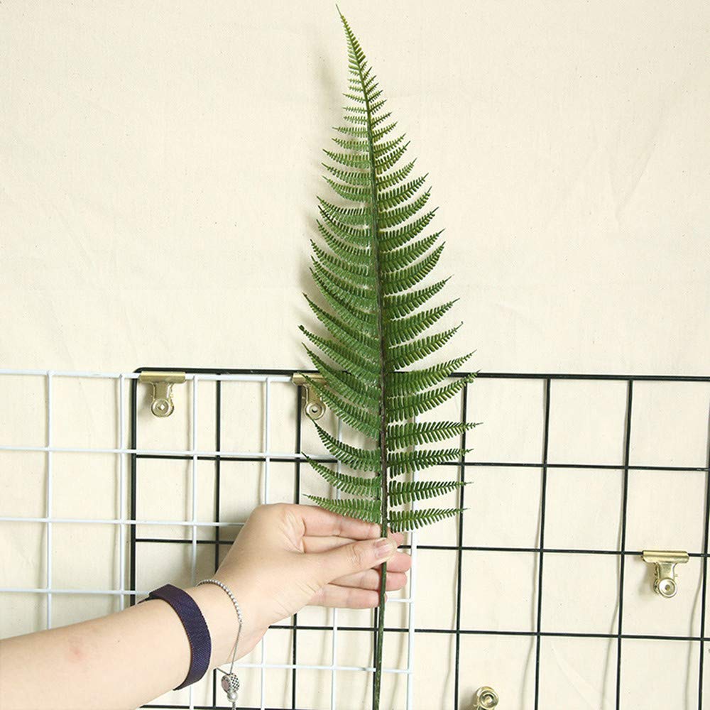 CATTREE Artificial Shrubs Leaves, Plastic Plants Fern Grass Leaf Fake Bushes Indoor Outdoor Garden Office Table Centerpieces Arrangements DIY Wreath Decoration Planter Filler - 10 Pack
