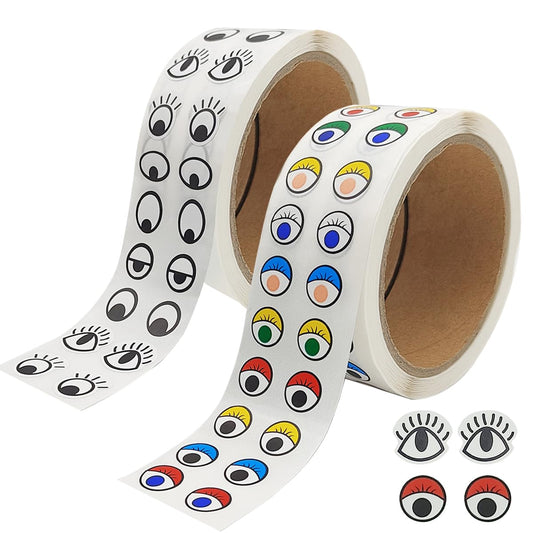 4000 pcs Eye Stickers, DaKuan 2 Models Eyeball Stickers, Eyes for Crafts, Sticker Eyes, for Handmade DIY, Crafts and Decorations (Black and White and Colour)