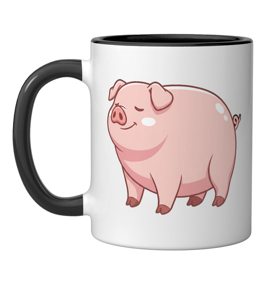 Cute Pig Halloween Farm Animal Kids Cartoon Pig Costume Ceramic Mug, Black/White