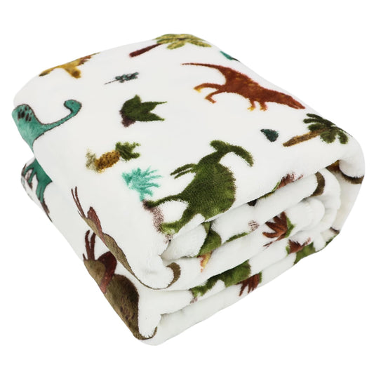 VigorSpring Dinosaur Blanket for Boys - 50"x60", Cozy Soft Plush Kids Throw Blanket for Boys Toddler, Ideal Home Party Decor & Gift for Christmas Halloween Birthday Easter
