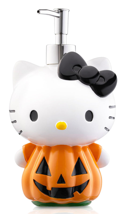 Jay Franco Hello Kitty Pumpkin Jack - O- Lantern Soap Dispenser - Autumn & Halloween Bathroom Decor and Storage - Orange Resin Lotion Pump