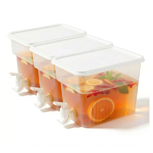 BEWBBAT 3 Pack 1.3 Gallon Fridge Drink Dispenser with Spigot, Leak-proof Plastic Beverage Drink Dispenser Refrigerator Iced Juice Lemonade Dispenser Water Dispenser for Party