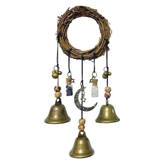 Witch Bells Magical Wind Chimes, Hanger Witchcraft Decor, Crystal Quartz Hanging Pendant Decor