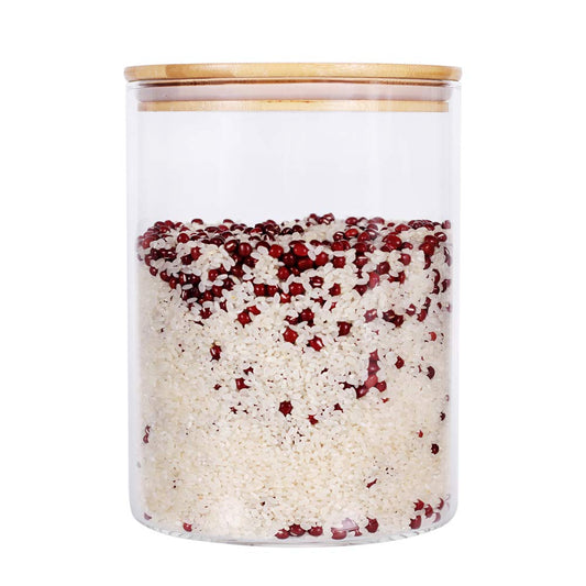 Large Glass Food Storage Container, 100 FL OZ (3000ml) Glass Food Canister with Airtight Bamboo Lids for Your Pantry, BPA-Free Cereal Dispenser Jars for Spaghetti Pasta, Powder, Tea, Coffee