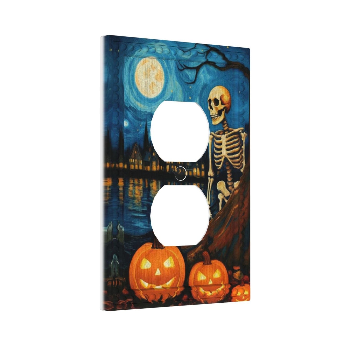 HLCoChT Decorative Art Light Switch Covers Pumpkin - lit Halloween Eve Switch Plate 1 Gang Single Duplex Outlet Wall Plate Switchplate Electrical Faceplate