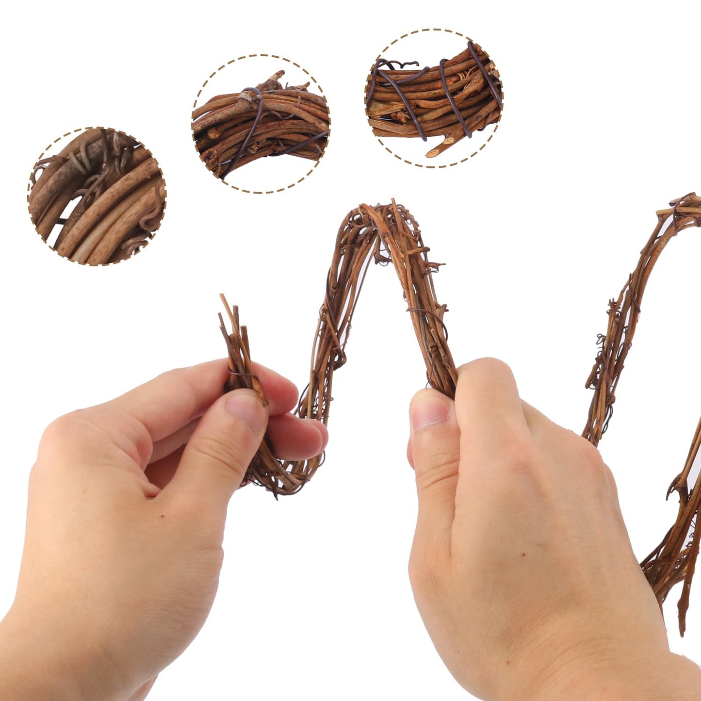 Geytetqi 7 PCS 15 FT Natural Grapevine Wreaths, Grapevine Twig, Vine Branch Wreath for DIY Crafts and Christmas Decorations, Ideal for Wedding Decor(Total 105 FT)