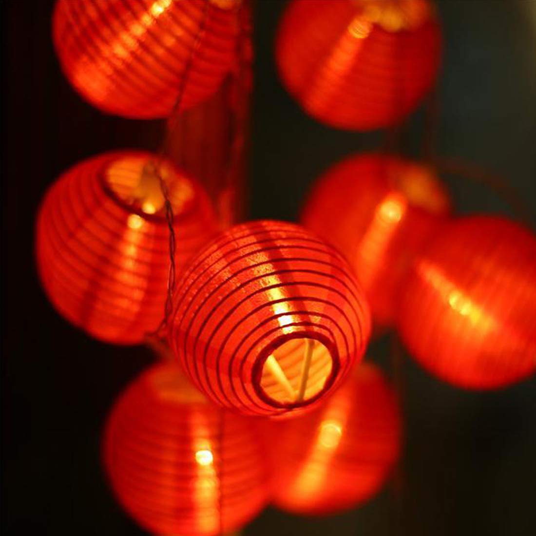 Amants01 Red Lantern String Lights 13.12 ft 20 LEDs Battery Operated Hanging Lanterns String Lights for Chinese New Year,Spring Festival,Wedding,Party Decoration,Christmas