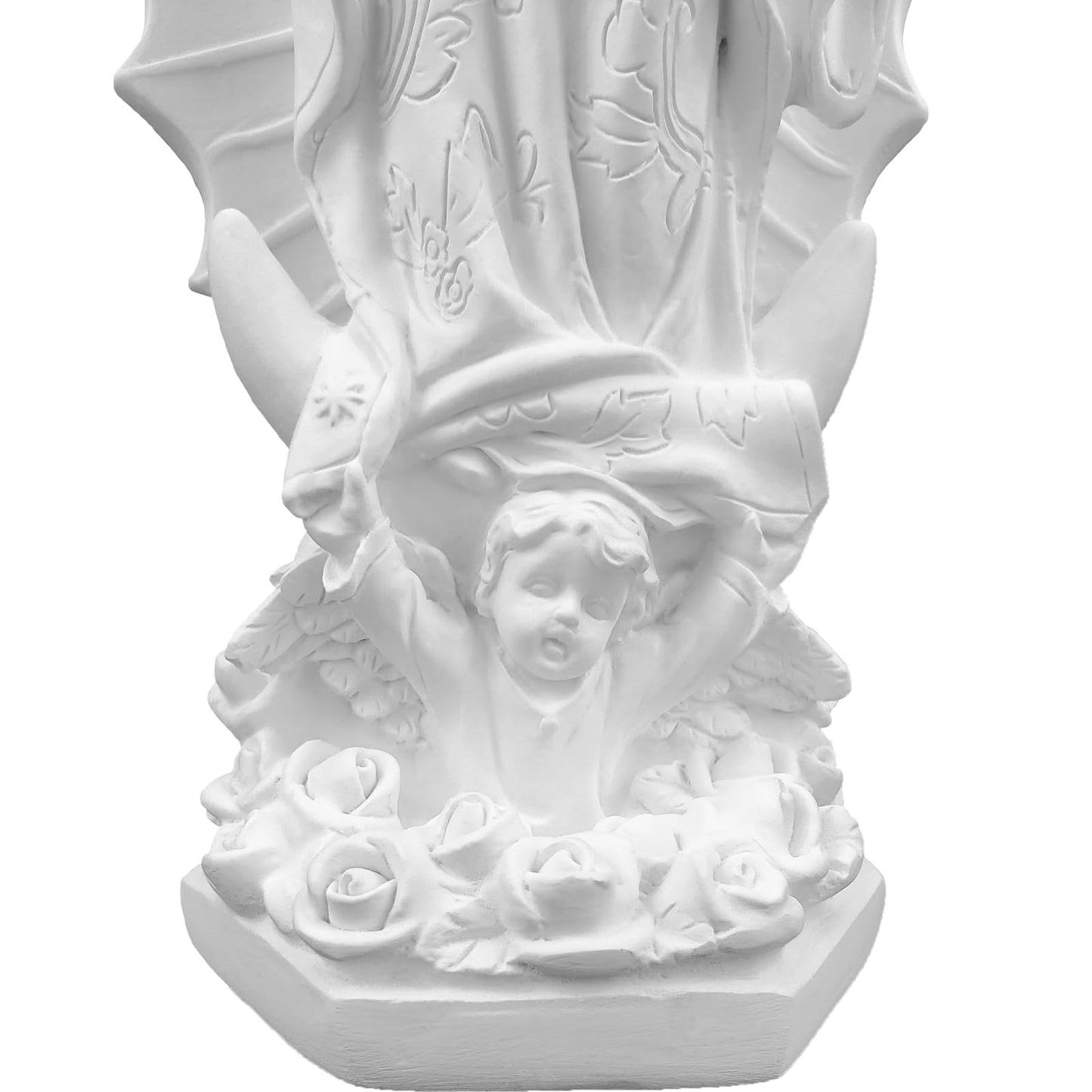 PSYHILAR Our Lady of Guadalupe Statue, White Virgen de Guadalupe Statues, Small Mexico Virgin Mary Figurine, Virgencita Maria Estatua Resin Catholic Religious Decor 7 Inch