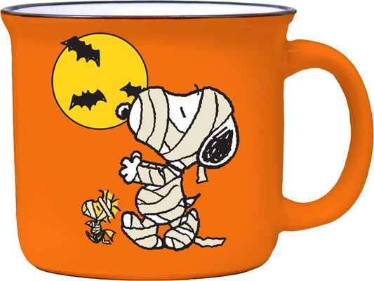 Spoontiques Peanuts Halloween Ceramic Camper Mug, 14oz - Microwave & Dishwasher Safe, for Cold & Hot Beverages - Snoopy