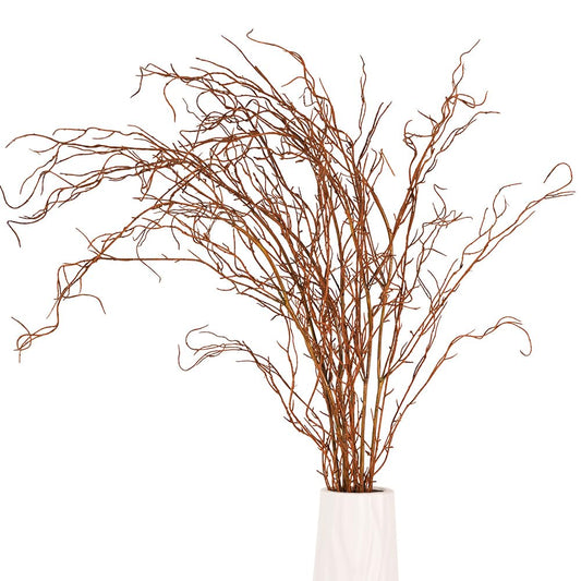 Melorca&Guilla Artificial Branches for Vase,3PCS 51inch Faux Branches Faux Curly Willow Branches,Bendable Fake Sticks Twigs Greenery Stems Branches for Shop Garden Office Home Décor (3, Wood-51inch)
