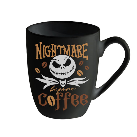 Pycat Jack Ceramic Black Coffee Mug Gifts, Nightmare Before Coffee Tea Cup with Handle, Halloween Christmas Holiday Gifts for Friends Women Men Novelty Funny Drink Mugs 13 oz