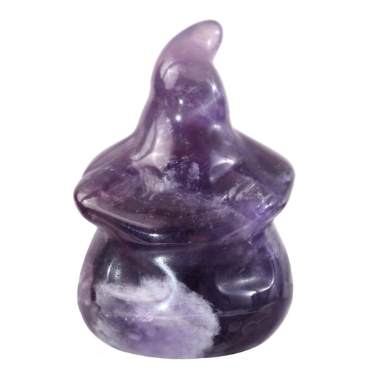 Amogeeli 1 Inch Hand-Carved Healing Pocket Stone Pumpkin Figurine, Halloween Pumpkin Crystal Decor for Home Office, Amethyst