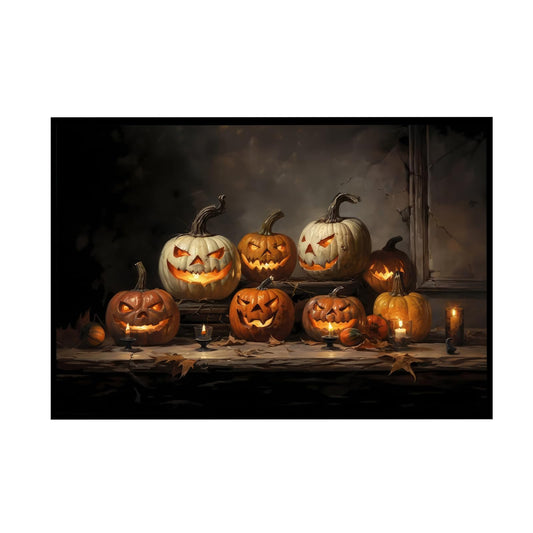 Halloween Pumpkin Wall Art Print 16x24 Inch Unframed - Vintage Spooky Cottagecore Gothic Dark Moody Jack O'Lantern Poster for Living Room Office Bedroom Home Decor, Autumn Aesthetic Pumpkin Art Print
