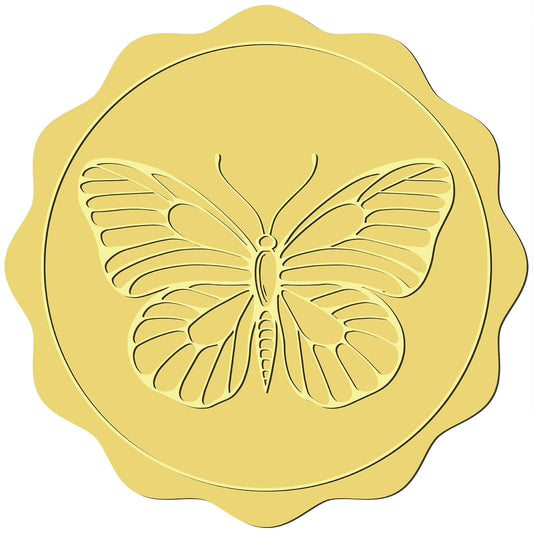 CRASPIRE 408Pcs Butterfly Gold Foil Stickers Certificates Embossed Seals 2" Vintage Self Adhesive Envelopes Sticker Labels for Wedding Invitation Graduation Corporate Diplomas Gift Wrapping Decor