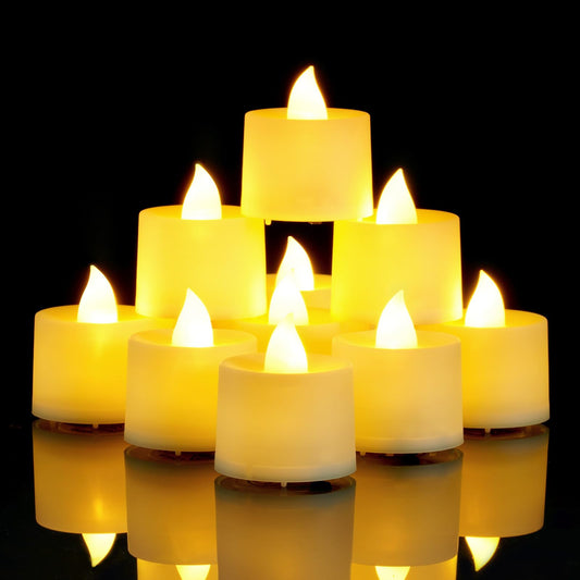 Amagic 100 Pack LED Tea lights, Flameless Votive Candles, Lasting Electric Fake Small Candles, Battery Operated Tealights Candles for Halloween, Christmas, Home Decor, Wedding, Party, Festival (Ivory)