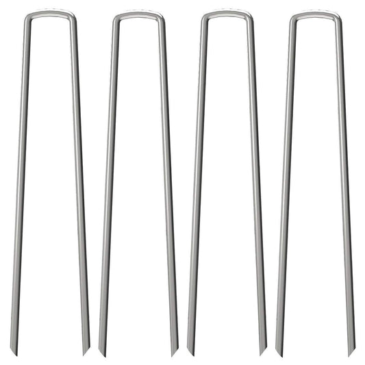 OK5STAR 100 Pack 12" Garden Stakes Pins,Heavy Duty Garden Landscape Staples Stakes Pins Galvanized Landscape Fabric Staples Sod Ground Staple for Anchoring Weed Barrier Fabric