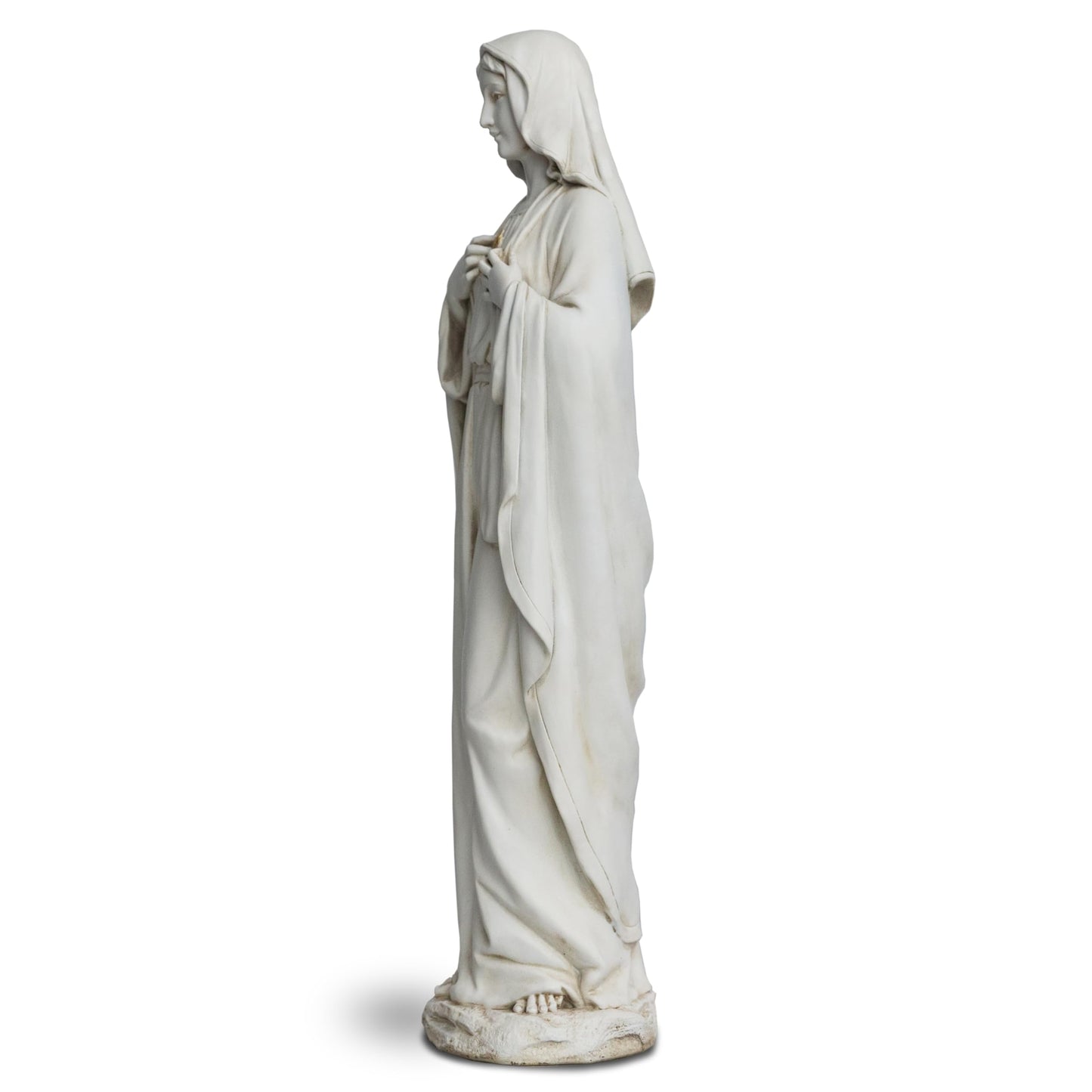 DevotedWalls 20.5" Garden Statue of Virgen Maria, Large Immaculate Heart of Mary Statue for Floor, Elegant White Virgin Mary Figurine for Yard,Symbol of Purity of Mother's Love