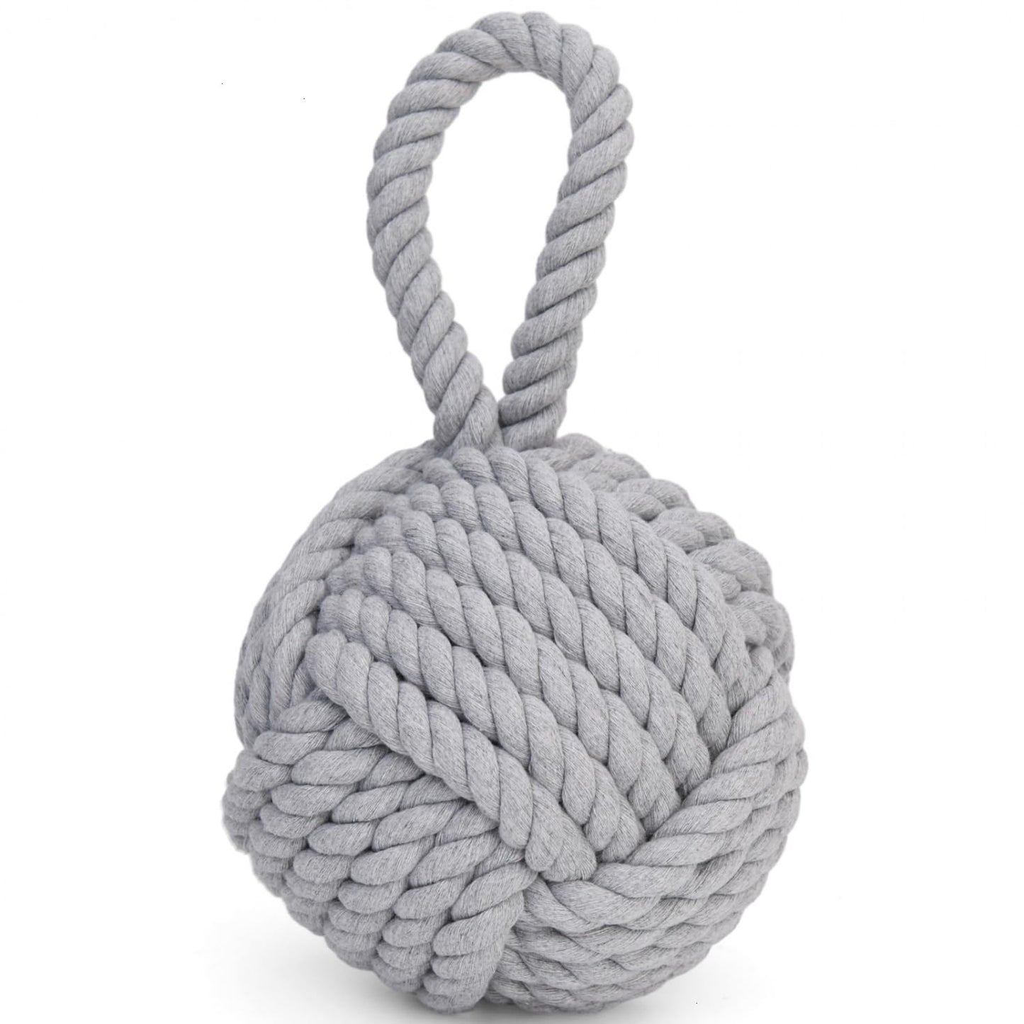 Pomeat Nautical Decorative Door Stopper with Rope Weighted Base - Heavy Duty Door Stop for Home Window Wedge - 6" (Grey)