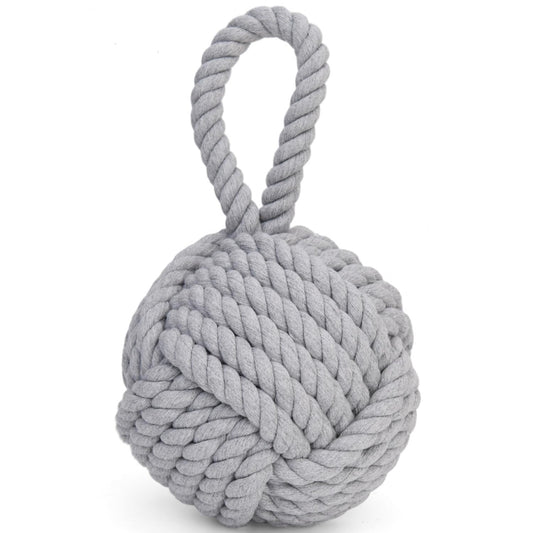 Pomeat Nautical Decorative Door Stopper with Rope Weighted Base - Heavy Duty Door Stop for Home Window Wedge - 6" (Grey)