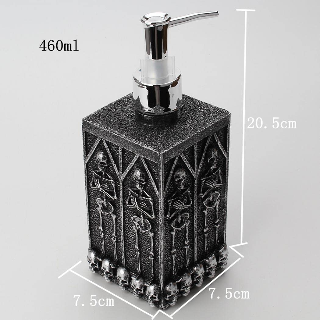 XUDREZ Soap Bottle Skull Design Refillable Hand Soap Lotion Liquid Soap Dispenser for Halloween Kitchen Bathroom Home Decoration