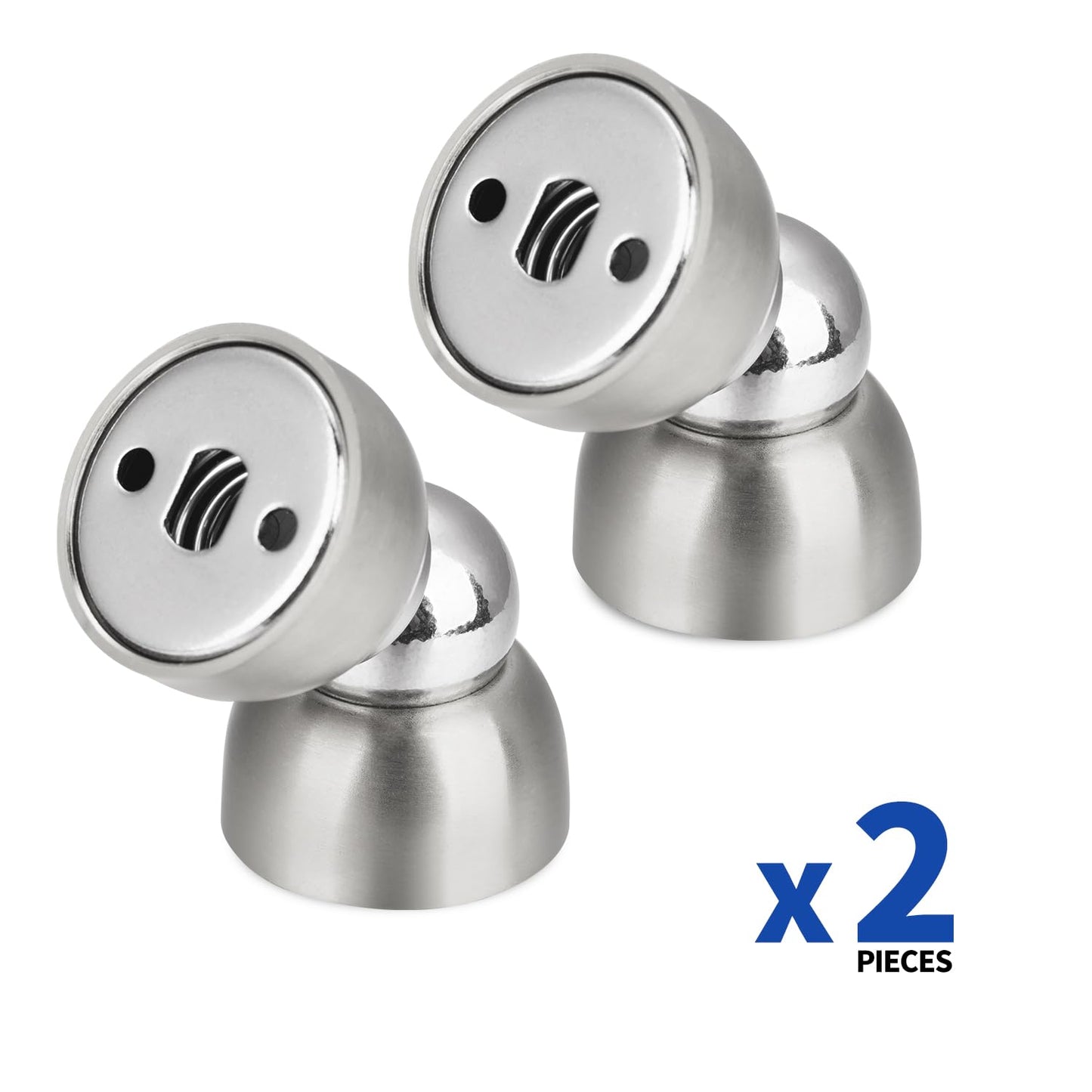 TOPTAKE Powerful Magnetic Door Stopper - 2 Pcs Stainless Steel Mini Door Stop, Heavy Duty Magnetism Door Holder for Bedroom, Bathroom, Kitchen, Home, Office (Stainless Steel)