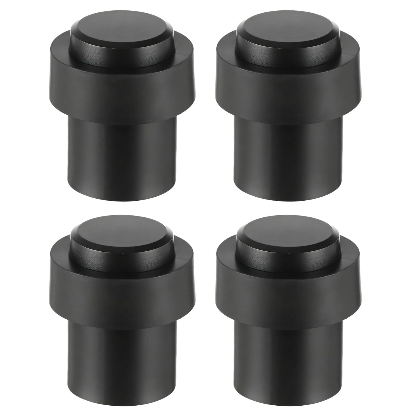 Skdqiee 4 Pcs Stainless Steel Door Stoppers, Floor Mount Door Stopper with Thickened Rubber Buffer, Anti-Collision Block Wall Protector for Home or Office Doors