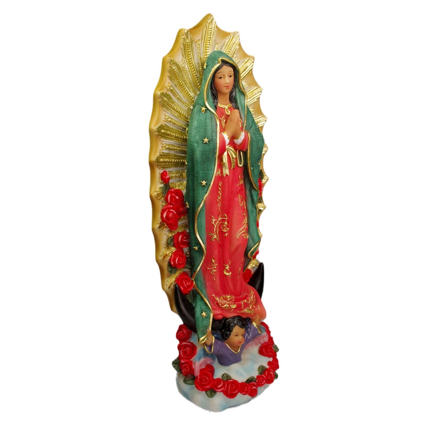 PSYHILAR Virgen de Guadalupe Statues, Our Lady of Guadalupe Virgin Mary Statue, Large Virgencita Maria Estatua Resin Figurine 6 Inch
