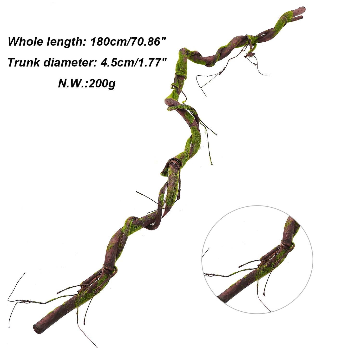 CONGZHANHH 70.86" Medium EVA Foam Soft Artificial Tree Branches Thick Trunk Twig Fake Vines Liana Rattan Garland for Wall Hanging Backdrop Wedding Home Hotel Garden Christmas Thanksgiving Decoration