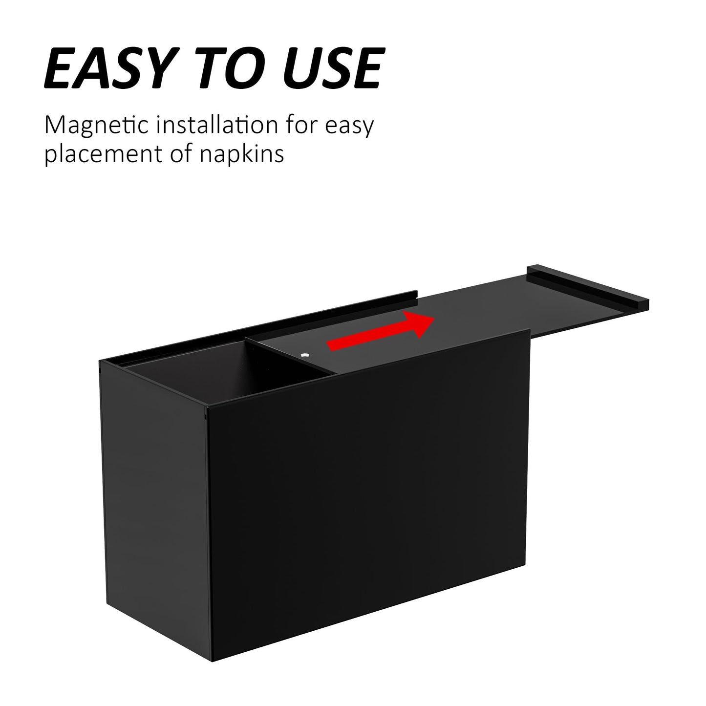 Hongtuocb Black Acrylic Tissue Box Cover Rectangular,Acrylic Tissue Dispenser with Storage Tray for Bathroom Kitchen Home Office (Black, 9.85x4.5x6.3)
