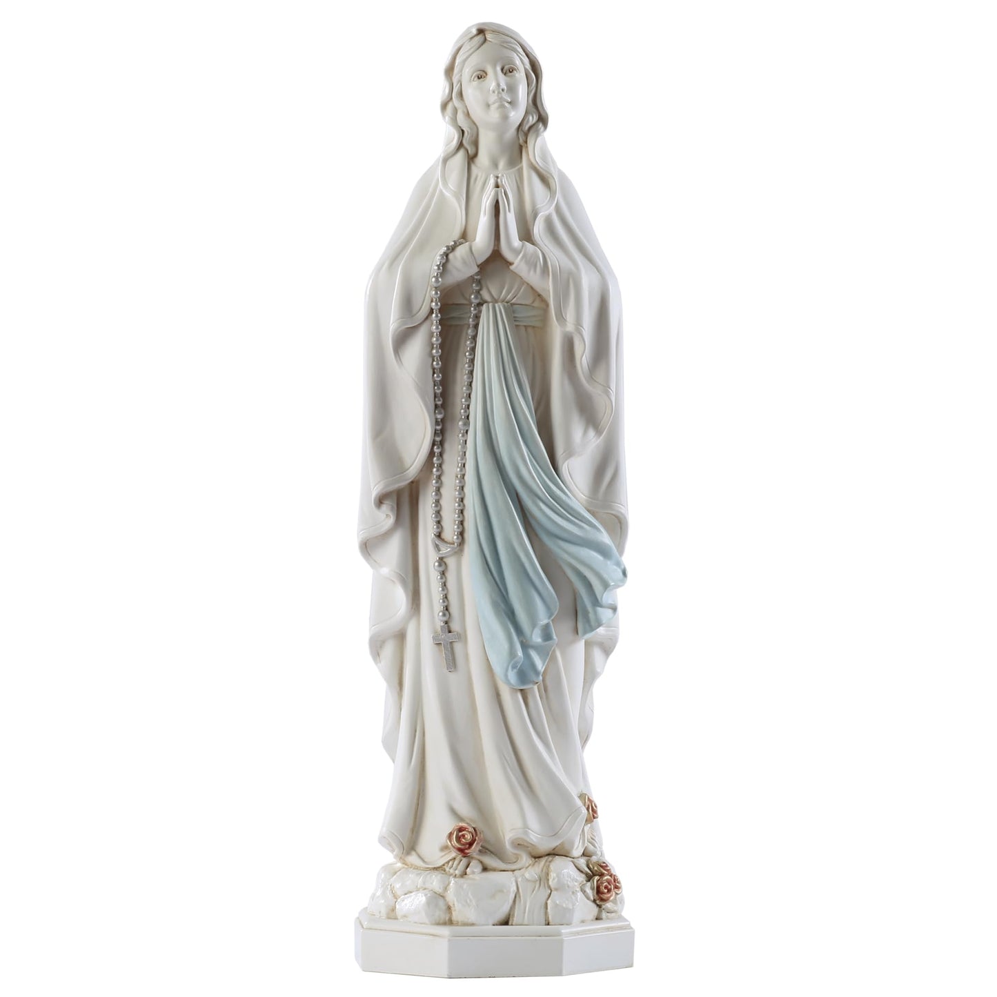 Grace4Joy Our Lady of Lourdes Statue, 12 Inches Mother Mary Statue Outdoor Garden Decor, Hand Painted Lourdes Virgin Mary Sculpture Catholic Gifts for Mom, Grandmother