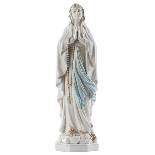 Grace4Joy Our Lady of Lourdes Statue, 12 Inches Mother Mary Statue Outdoor Garden Decor, Hand Painted Lourdes Virgin Mary Sculpture Catholic Gifts for Mom, Grandmother