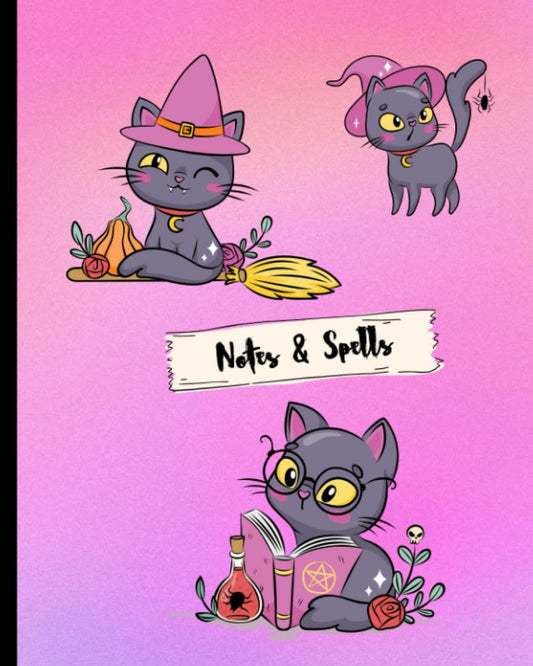 Inspirational Halloween Journal: Kawaii Kitties | Paperback Notebook | 8" X 10" |120 pages